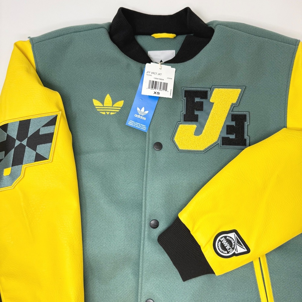 Adidas Jamaica Football Federation JFF VRCT Varsity Jacket Green Yellow Men's XS